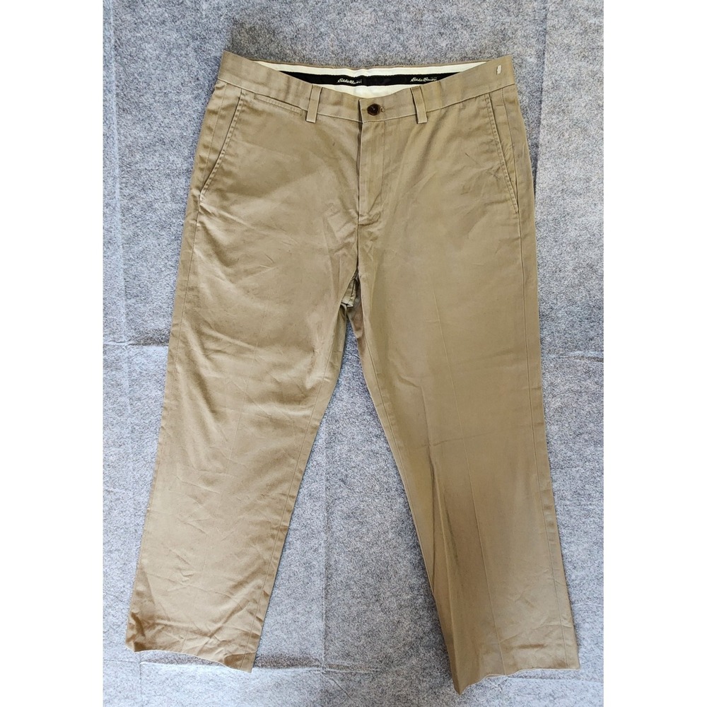 Eddie Bauer Pant's Men's‎  35x30 Light Brown Wrinkle Free Chino Straight